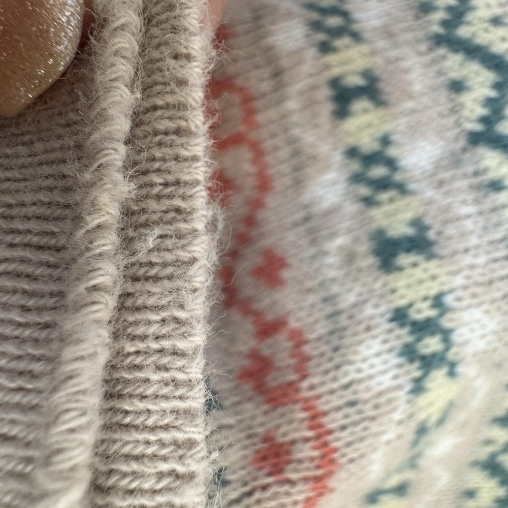 Vtg 90s Weathervane knit‎ polo sweater M beige Fair Isle grandpacore retro - Picture 12 of 12